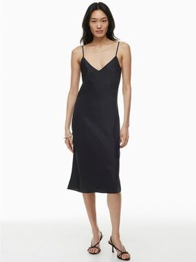 Aritzia Wilfred Only Slip Satin Midi Dress
